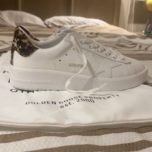 NEW Golden Goose Pure Star Leopard Sneakers EU 38